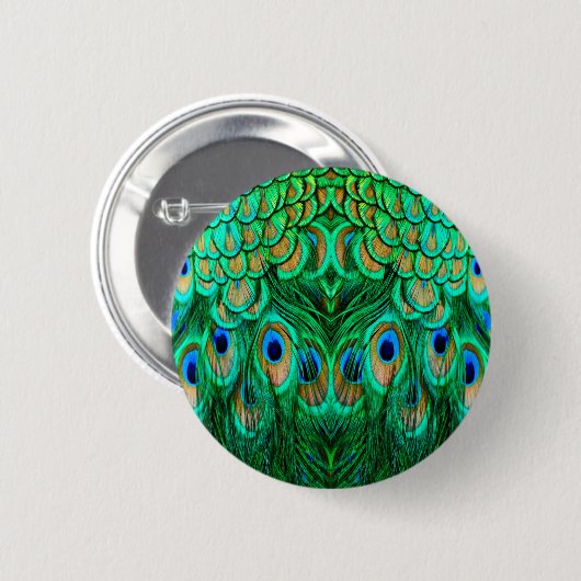Badge Rond 5 Cm Glorious Peacock (Devant & derrière)
