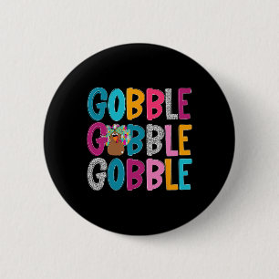 Badge Rond 5 Cm Gloups Gloups Gloups Joyeux Thanksgiving Dinde Tha