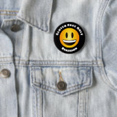 Badge Rond 5 Cm Gluten sans sourire visage Emoji (En situation)