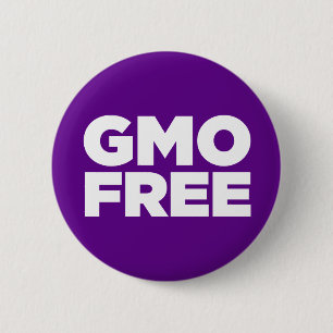 BADGE ROND 5 CM GMO LIBRE (POURPRE)