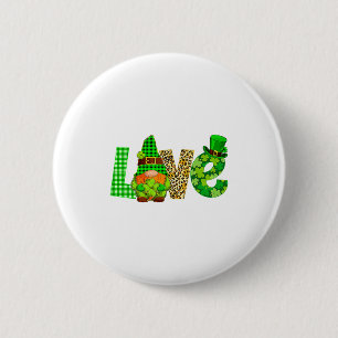 Badge Rond 5 Cm Gnome Amour Léopard Carreaux Saint-Patrick Fête Tr