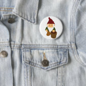 Badge Rond 5 Cm Gnome avec le seau (En situation)