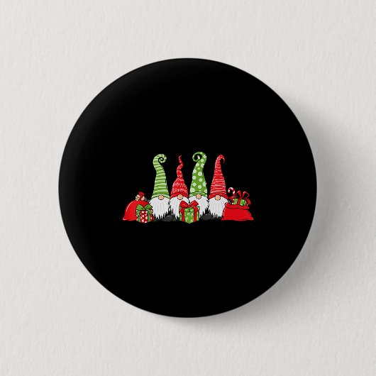 Badge Rond 5 Cm Gnome Christmas (Devant)