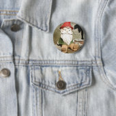 Badge Rond 5 Cm Gnome de jardin (En situation)