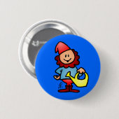 Badge Rond 5 Cm Gnome de jardin (Devant & derrière)