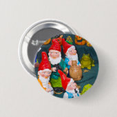 Badge Rond 5 Cm Gnome de jardin (Devant & derrière)