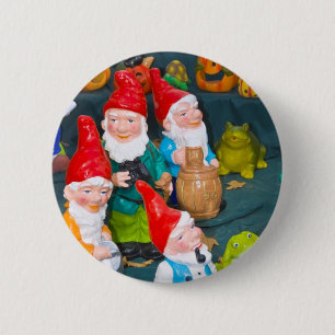 Badge Rond 5 Cm Gnome de jardin