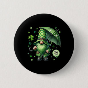 Badge Rond 5 Cm Gnome de la Saint-Patrick avec barbe verte Funny P