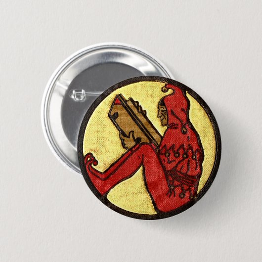 Badge Rond 5 Cm Gnome de lecture (Devant & derrière)