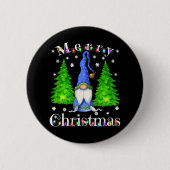 Badge Rond 5 Cm Gnome drôle Jardin de Noël Gnome Joyeux (Devant)