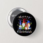 Badge Rond 5 Cm Gnome drôle Jardin de Noël Gnome Joyeux (Devant & derrière)