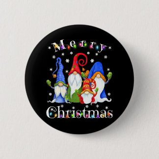 Badge Rond 5 Cm Gnome drôle Jardin de Noël Gnome Joyeux