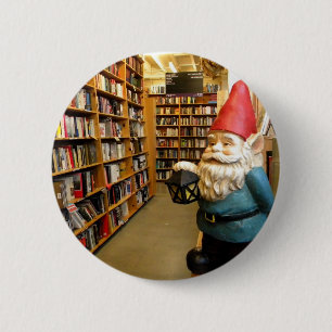 Badge Rond 5 Cm Gnome I de bibliothèque