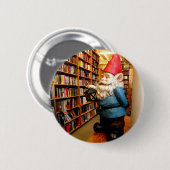 Badge Rond 5 Cm Gnome II de bibliothèque (Devant & derrière)