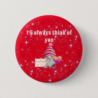 Badge Rond 5 Cm Gnome in love with rainbow heart