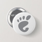 Badge Rond 5 Cm Gnome - Linux - OSS FSF (Devant & derrière)