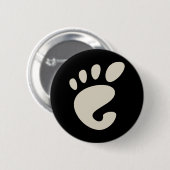 Badge Rond 5 Cm Gnome - Linux - OSS FSF (Devant & derrière)