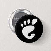 Badge Rond 5 Cm Gnome - Linux - OSS FSF (Devant & derrière)