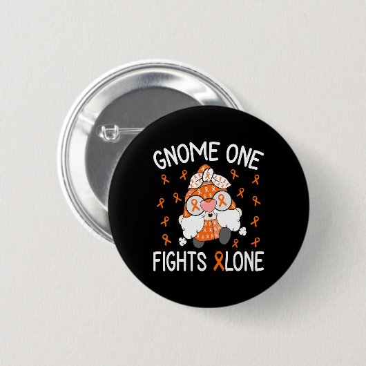 Badge Rond 5 Cm Gnome One combat seul Leucémie Sensibilisation Gno (Devant & derrière)