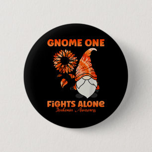 Badge Rond 5 Cm Gnome One combat seul Orange Ribbon Leukemia Awar