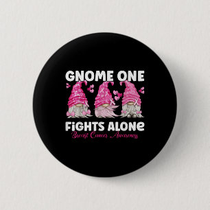 Badge Rond 5 Cm Gnome One combat seul rose _ Décerné du cancer du 