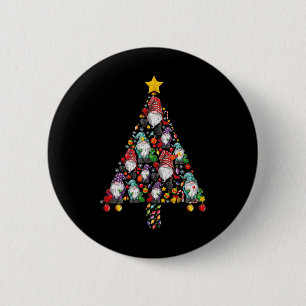 Badge Rond 5 Cm Gnomes amusants Arbre de Noël Gnomies Famille Noël