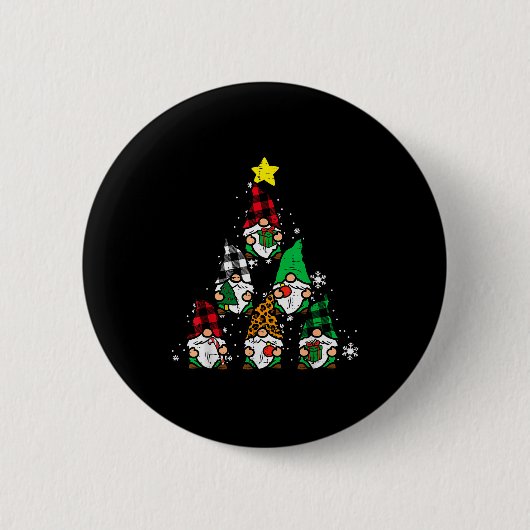 Badge Rond 5 Cm Gnomes Christmas Tree Funny Xmas Holidays Men Wome (Devant)