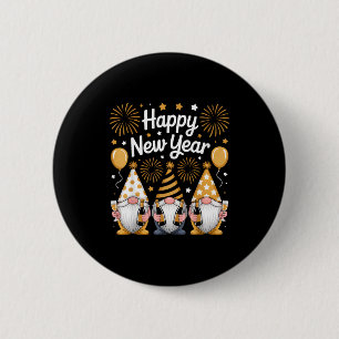 Badge Rond 5 Cm Gnomes de fête de la Saint-Sylvestre en famille as