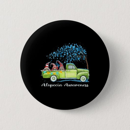 Badge Rond 5 Cm Gnomes équitation Camion Alopecia Sensibilisation (Devant)