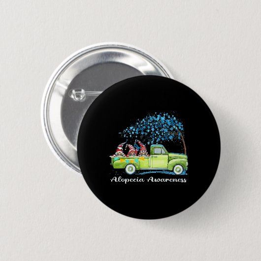 Badge Rond 5 Cm Gnomes équitation Camion Alopecia Sensibilisation (Devant & derrière)