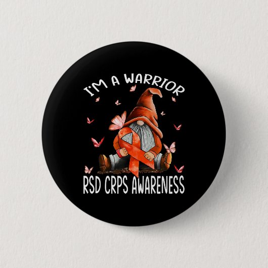 Badge Rond 5 Cm Gnomes I'm A Warrior Rsd Crps Sensibilisation Papi (Devant)