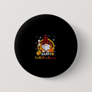 Badge Rond 5 Cm Gnomes Lover Halloween Joyeux Noël Joyeux Happy Ha