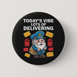 Badge Rond 5 Cm Gnomes Postaux Courrier