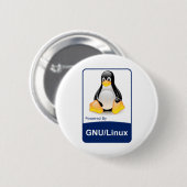Badge Rond 5 Cm GNU/Linux (Devant & derrière)