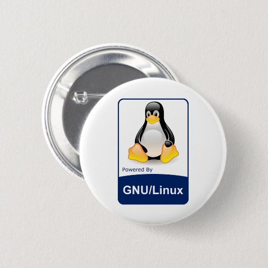 Badge Rond 5 Cm GNU/Linux (Devant & derrière)