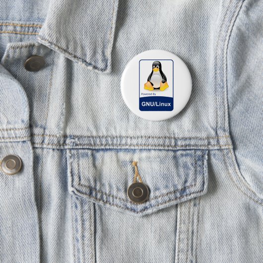 Badge Rond 5 Cm GNU/Linux (En situation)