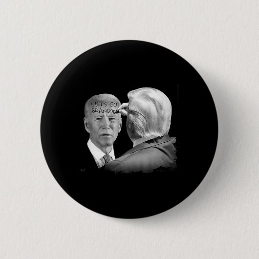 Badge Rond 5 Cm Go Brandon Trump Écrit Sur Bidens Forehead : (Devant)