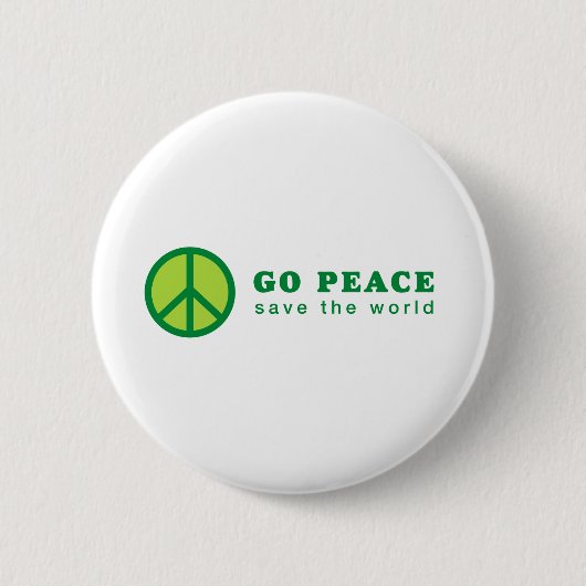Badge Rond 5 Cm Go Peace (Vert) (Devant)