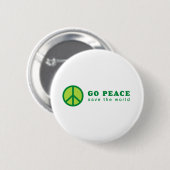 Badge Rond 5 Cm Go Peace (Vert) (Devant & derrière)