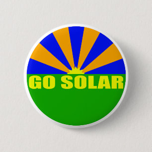 Badge Rond 5 Cm Go Solar (Bouton Solaire Vert)