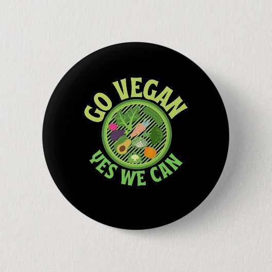 Badge Rond 5 Cm Go Vegan (Devant)
