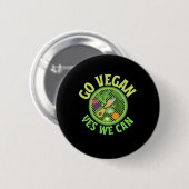 Badge Rond 5 Cm Go Vegan (Devant & derrière)