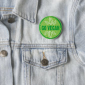 Badge Rond 5 Cm Go Vegan, végétalien, végétarien, (En situation)