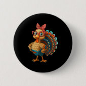 Badge Rond 5 Cm Gobble Turkey Day Happy Thanksgiving For Toddlers (Devant)