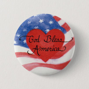Badge Rond 5 Cm God Bless America