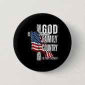 Badge Rond 5 Cm God Family Country American Flag Christian Patriot (Devant)