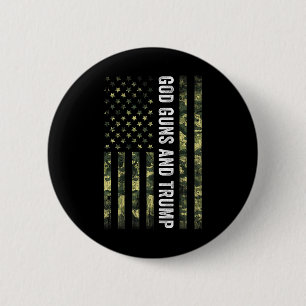 Badge Rond 5 Cm God Guns Et Trump 2e Amendement Drapeau Américain