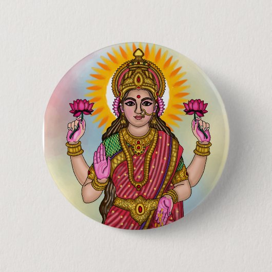Badge Rond 5 Cm Goddess Lakshmi Button (Devant)