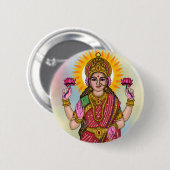 Badge Rond 5 Cm Goddess Lakshmi Button (Devant & derrière)