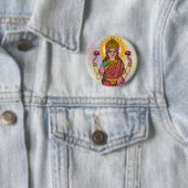 Badge Rond 5 Cm Goddess Lakshmi Button (En situation)